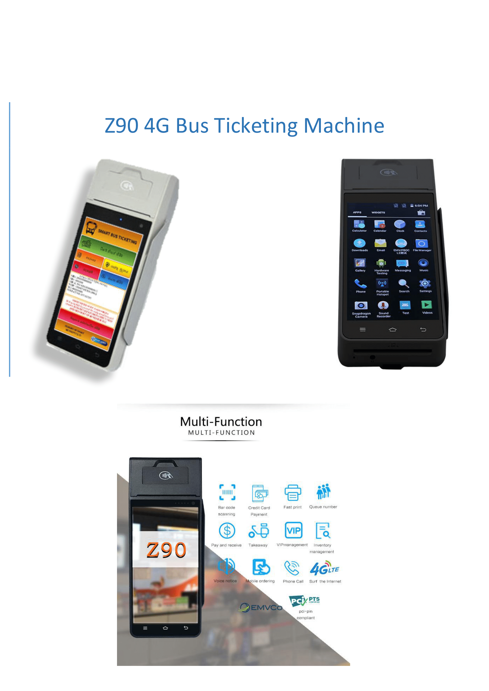 Z90 4G Bus Ticketing Machine